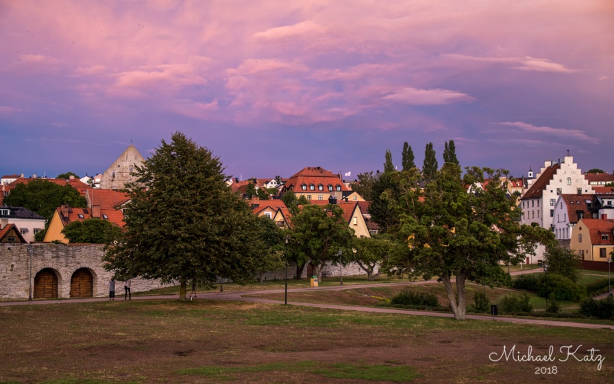 Vakker solnedgang i Visby.
